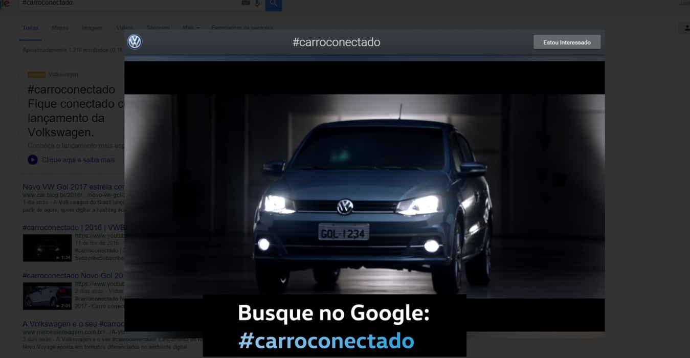 Formato Tag Search, do Google faz o sucesso na divulgação do Novo Gol